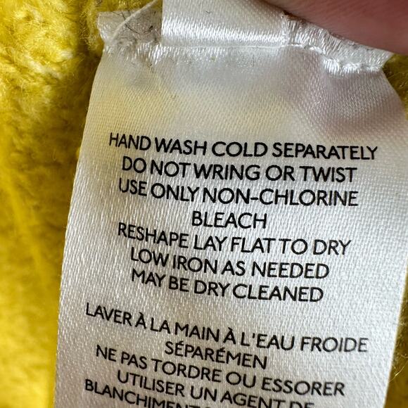 Pilcro Anthropologie Sweater Womens Medium Yellow Oversized Wool Cozy Chunky - Picture 8 of 13